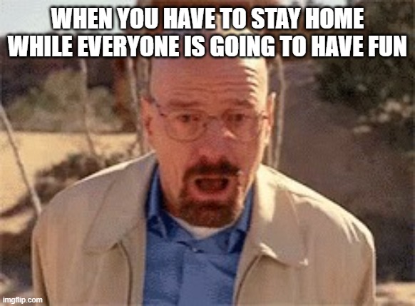 meme You have to stay home alone while everyone is out having fun