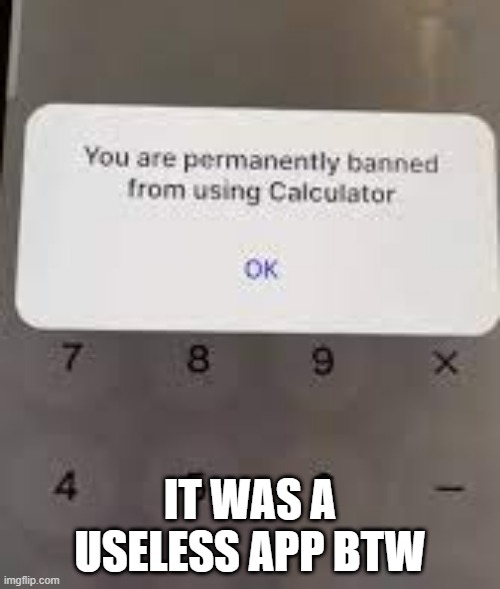 meme banned from calculator 