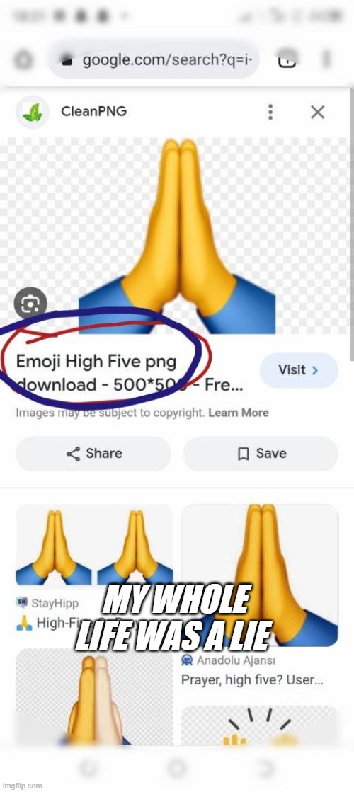 It was not prayer emoji