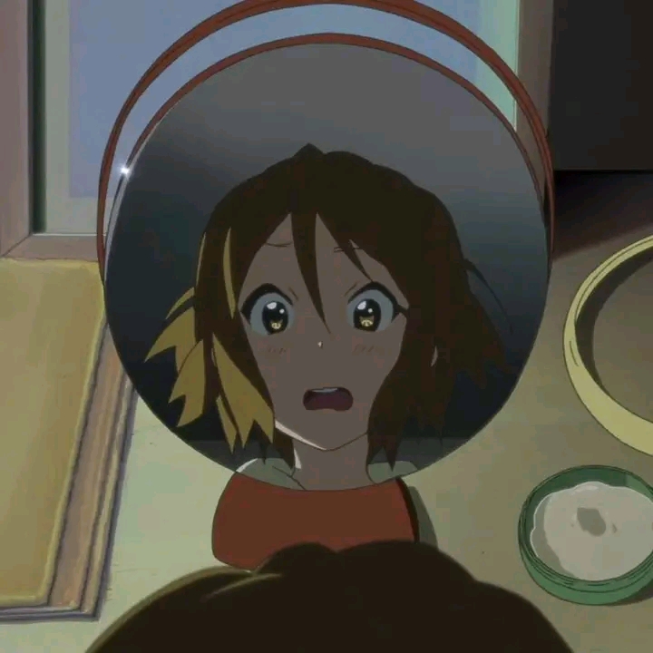 meme Anime girl looking at the mirror