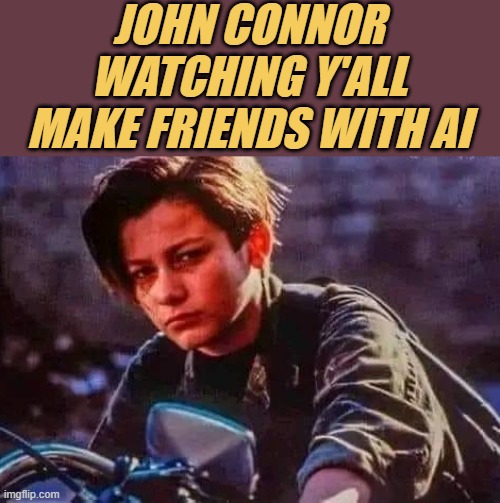 meme  John Connor also made friends with AI. 