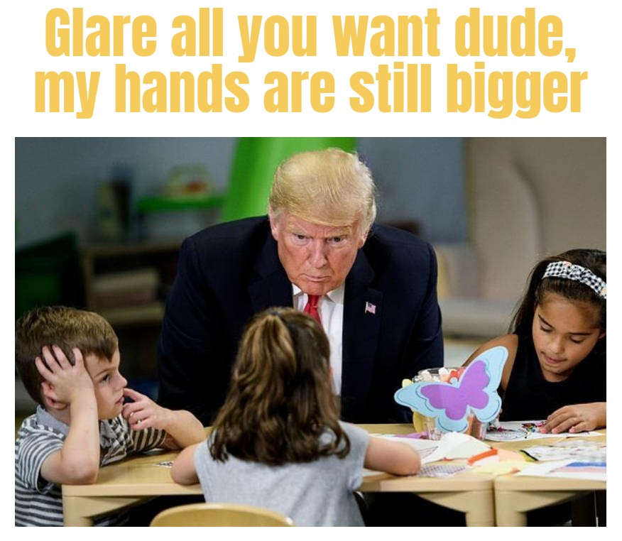 meme Trump Glowering at Child