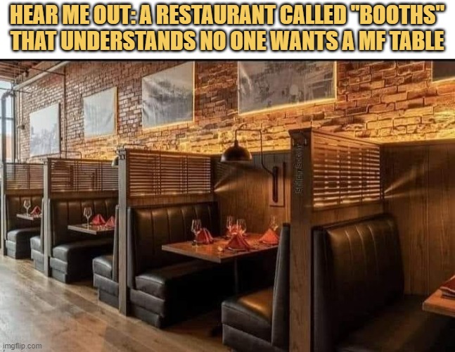meme NO party in booths