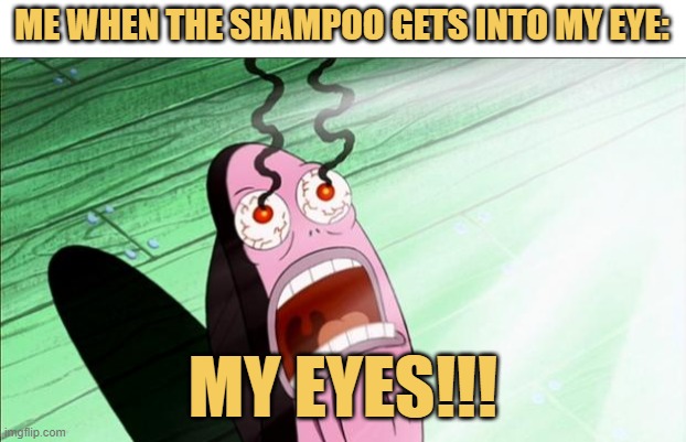 WHEN THE SHAMPOO GETS INTO YOUR EYES