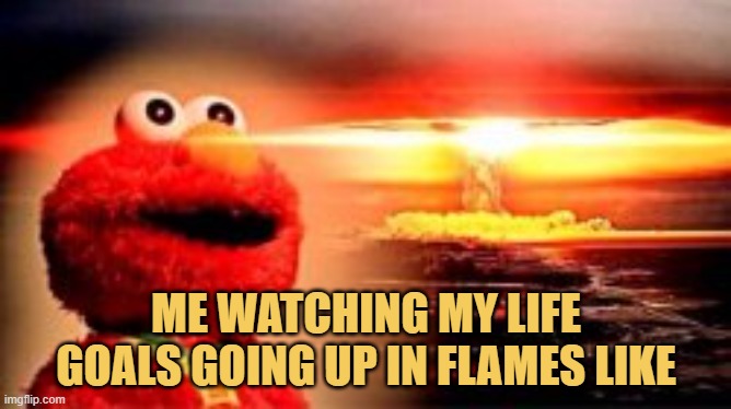 meme Me watching my life goals going up in flames like