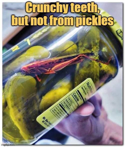 meme Crunchy teeth, but not from pickles