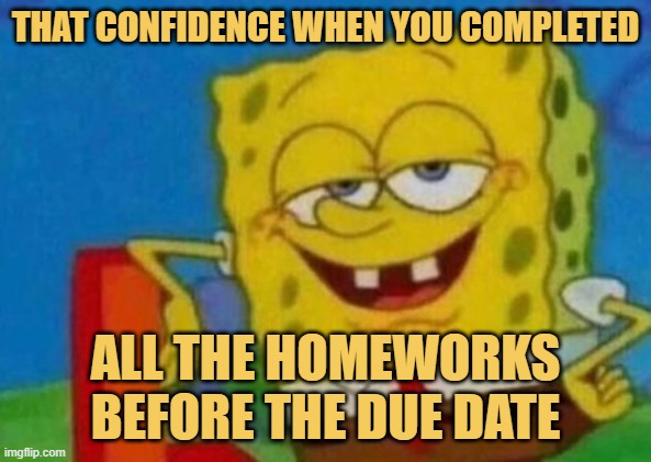 meme That confidence when you completed