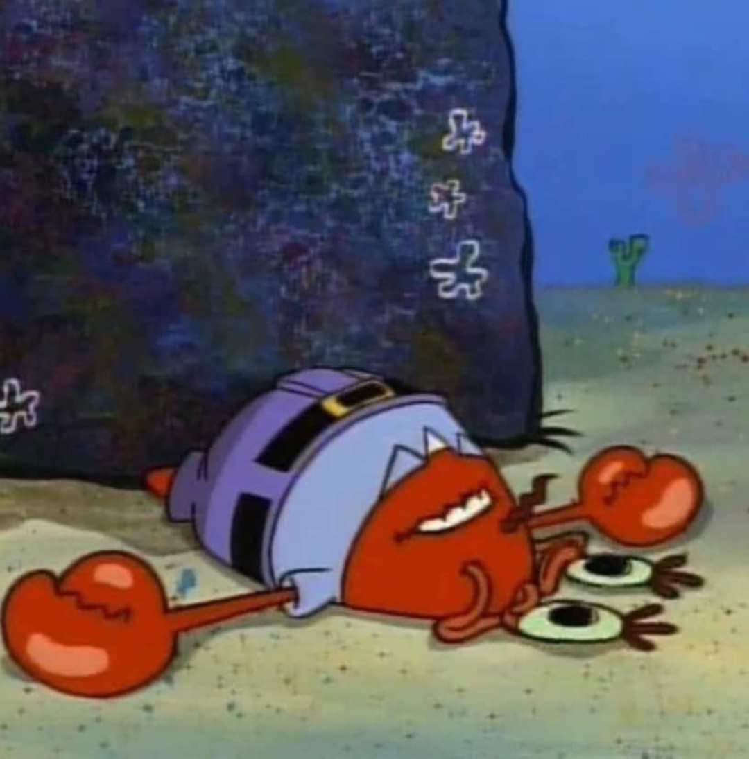 meme Lazy crab laying 
