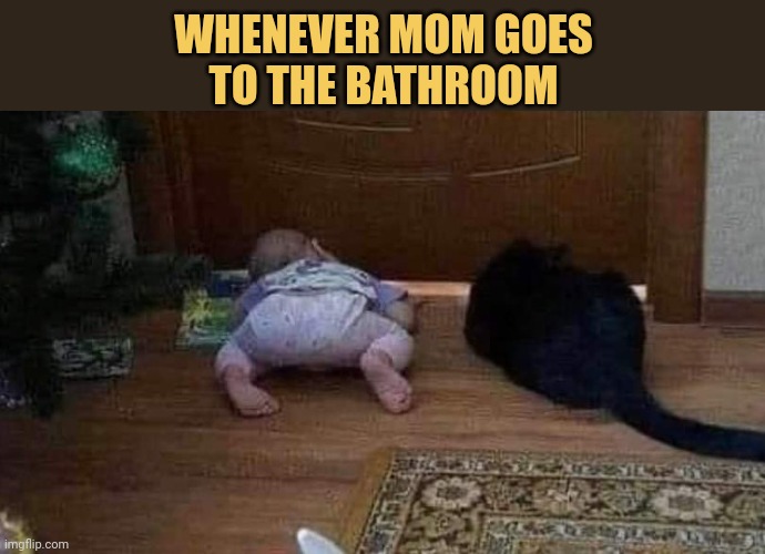 meme WHENEVER MOM GOES
TO THE BATHROOM