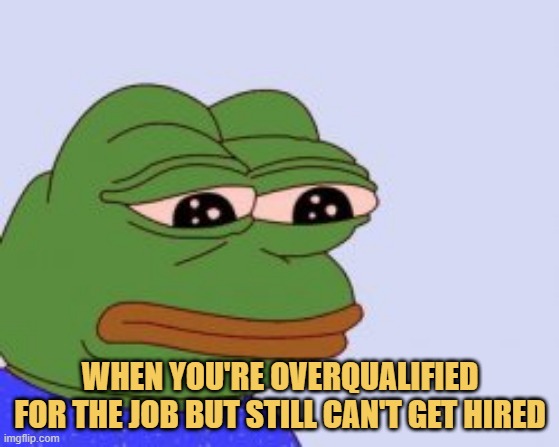 meme When you're overqualified for the job but still can't get hired