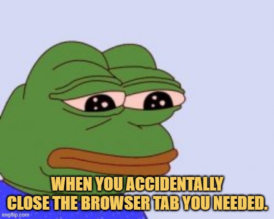 meme When you accidentally close the browser tab you needed.