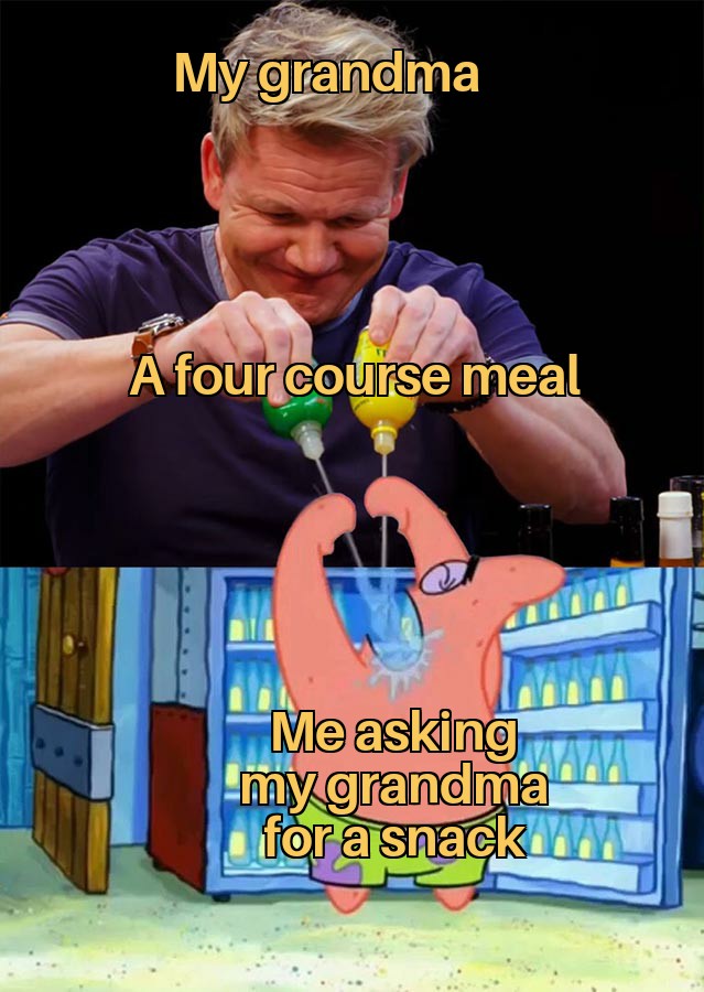 meme Gordon Ramsay Feeding Patrick