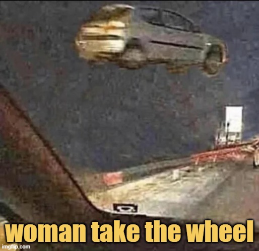 meme woman take the wheel