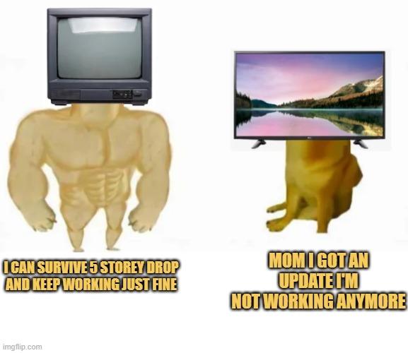 meme crt vs modern television