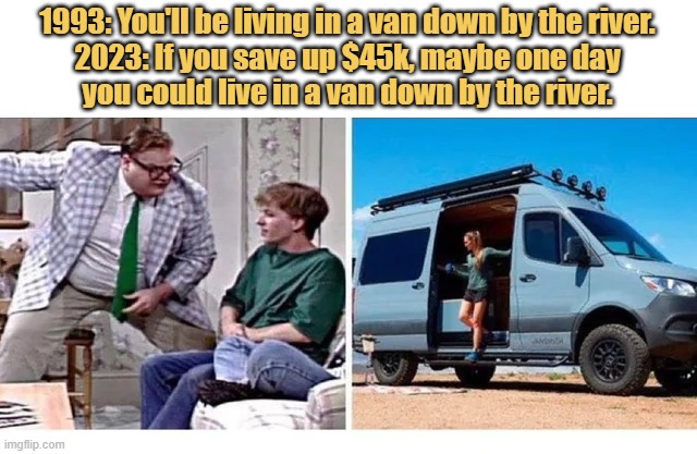 meme Van, river, the whole kit, and caboodle