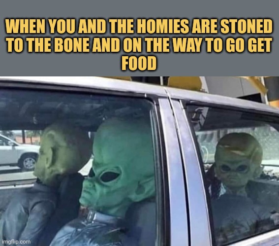 meme When you and the homies are stoned
to the bone and on the way to go get
food