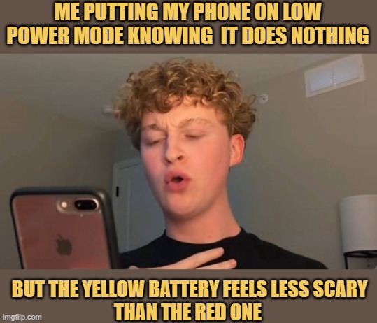 meme yellow battery feels less scary
than the red one