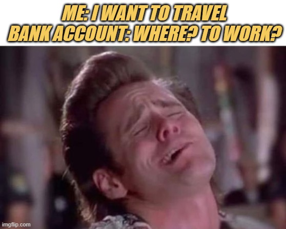 meme Bank account say no to travel