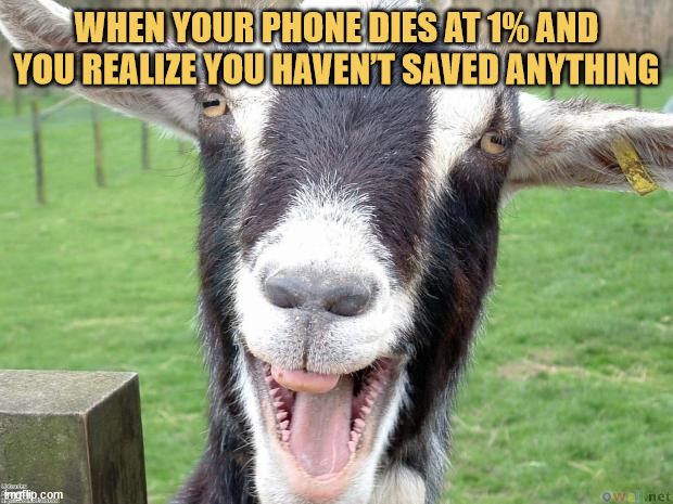 meme 1% battery,100% panic :)