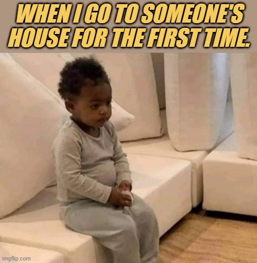 meme When i go to someone's house for the first time.