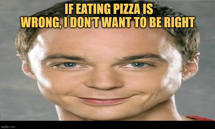 meme If eating pizza is wrong, I don’t need that kind of negativity in my life
