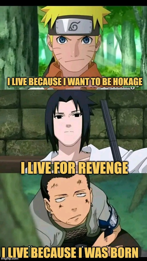 I live because I want to be hokage 