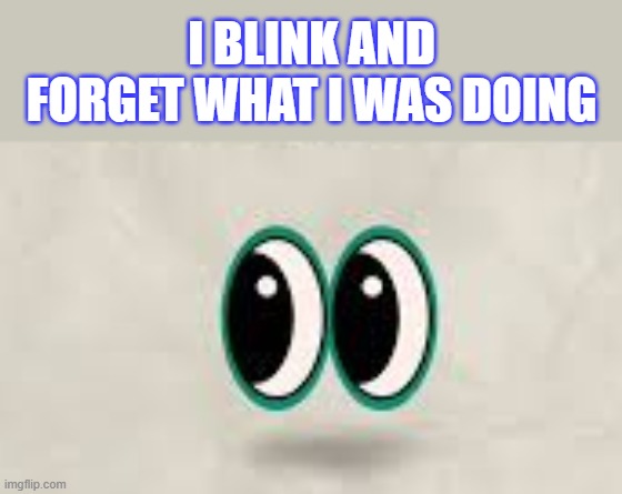 I blink and forget what I was doing
